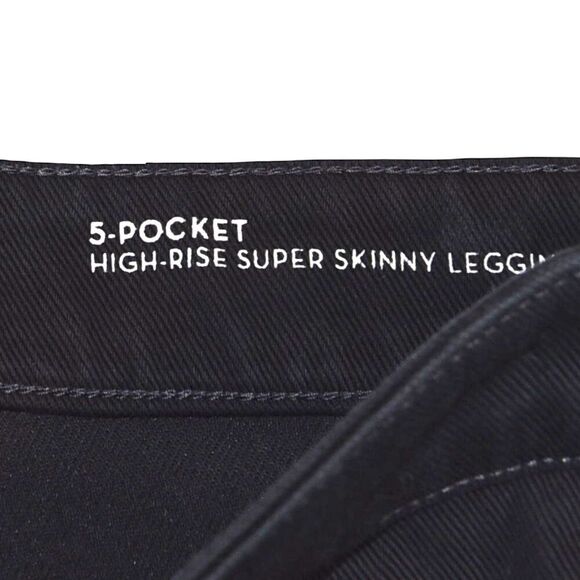 Black High-Rise Super Skinny Legging Jeans Size 29 5-Pocket Fit Minimal Stretch - Picture 5 of 10